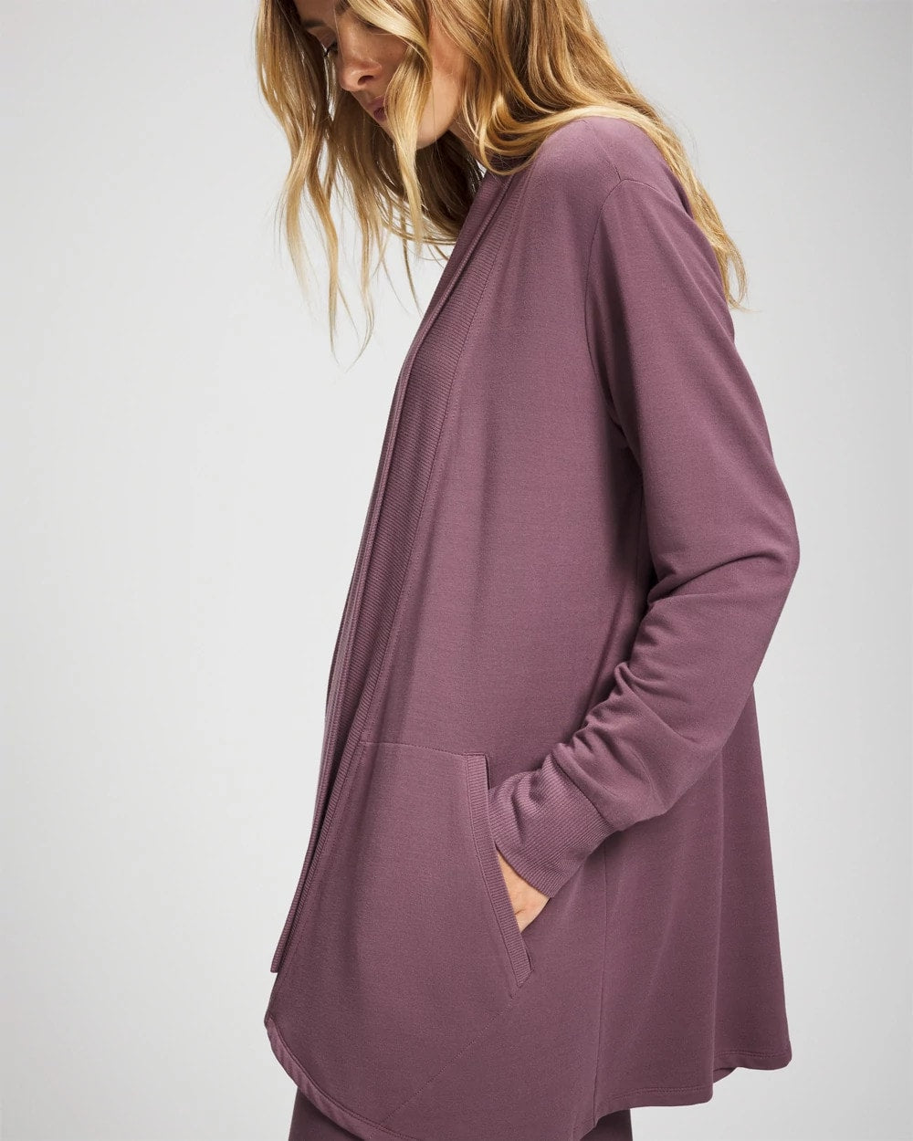Ultrasoft Fleece Cardigan - PURPLE FLINT | Soma discount