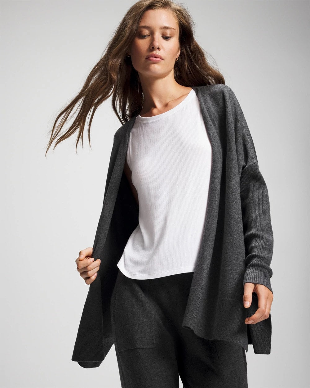 Premier Knit Sweater Wrap - HEATHER QUARTZ | Soma discount