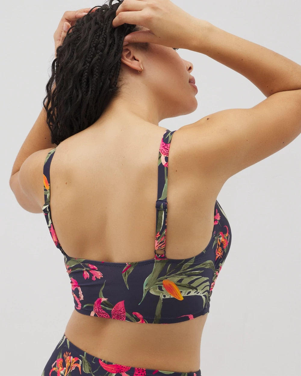 Soma Swim V-Wire Cropped Bikini Top - LE TIGRE TROPICAL NAVY | Soma for sale