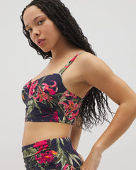 Soma Swim V-Wire Cropped Bikini Top - LE TIGRE TROPICAL NAVY | Soma for sale