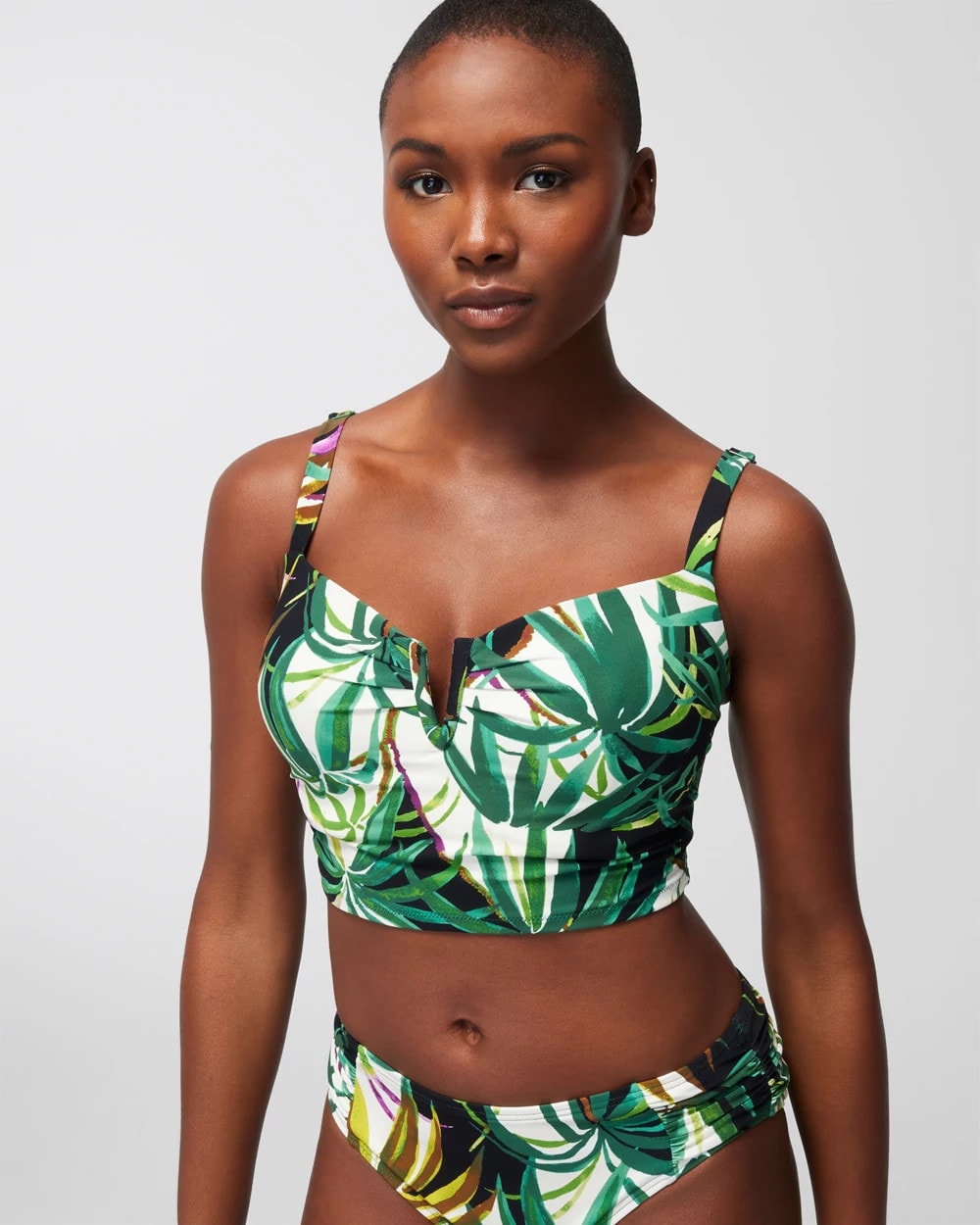 V-Wire Cropped Bikini Top - BUNGALOW PALMS MINI IVORY | Soma for sale