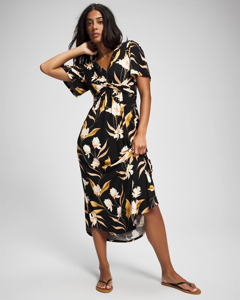 Pamilla Midi Bra Dress - MYSTIC BLOOMS DRAMA BLACK | Soma on sale