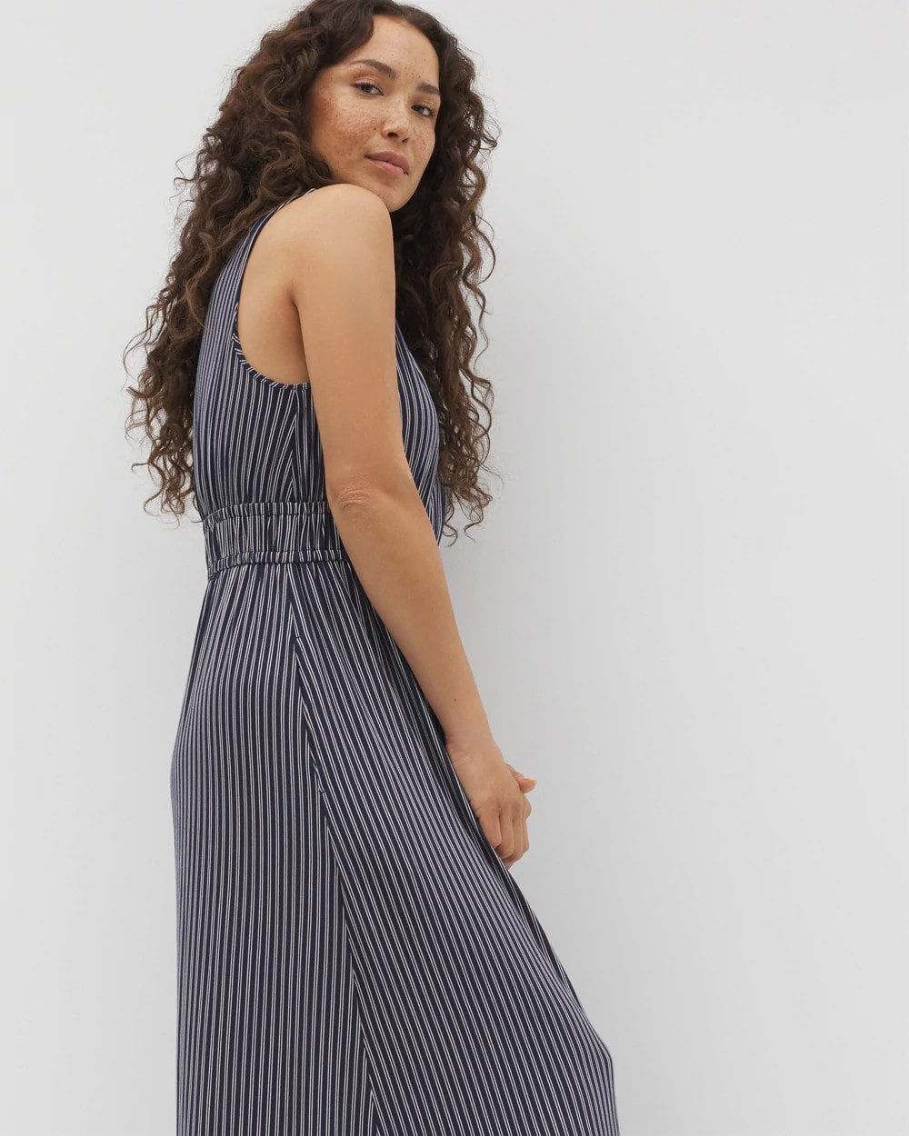 Riviera Surplice Maxi Bra Dress - DESTIN STRIPE NAVY | Soma on sale