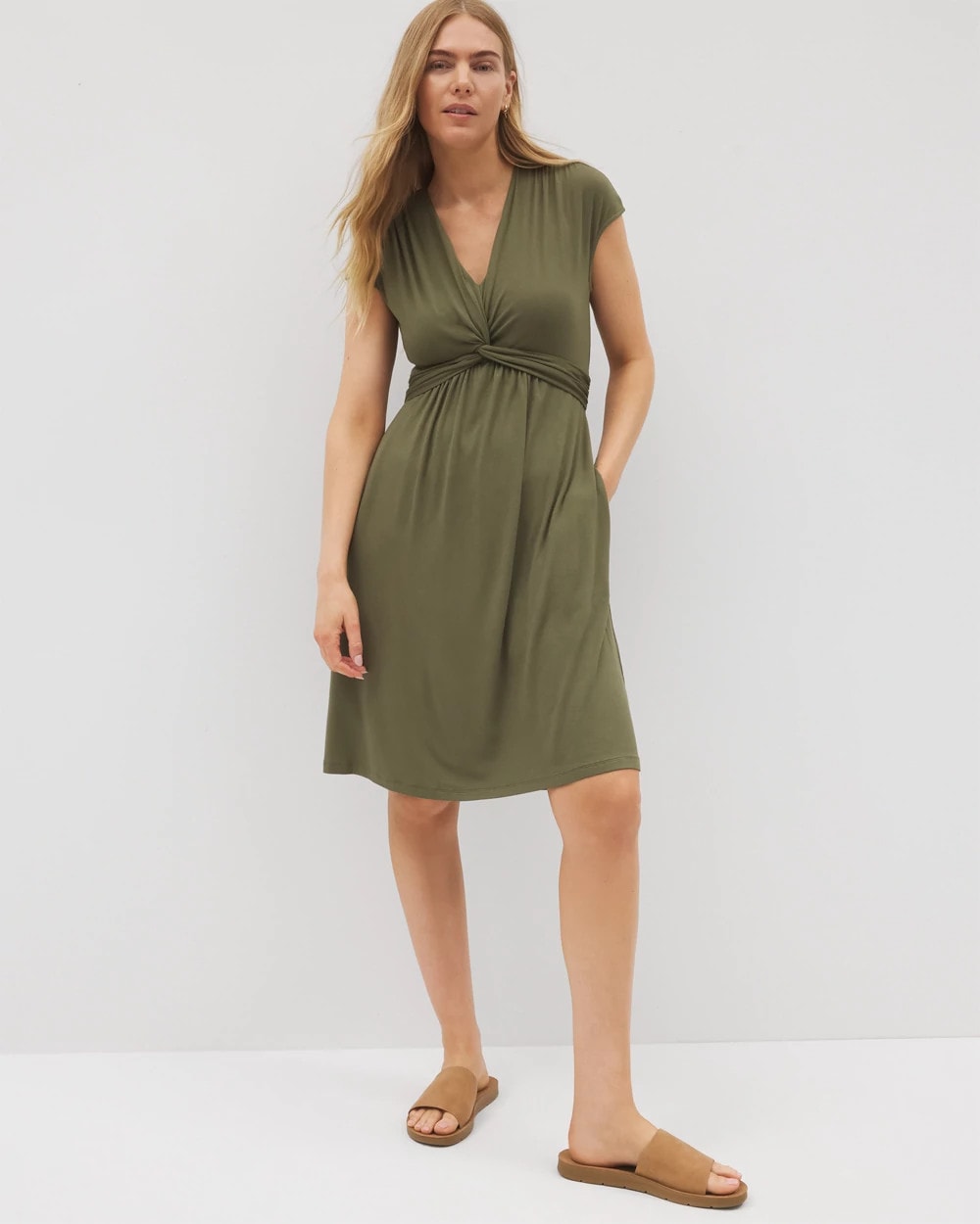 Twist Short Bra Dress - OLIVE NIGHT | Soma sale