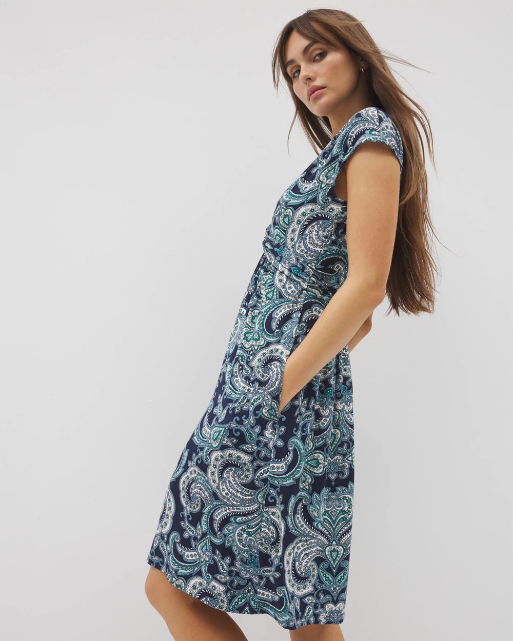 Twist Short Bra Dress - SHOW OFF PAISLEY NAVY | Soma Online