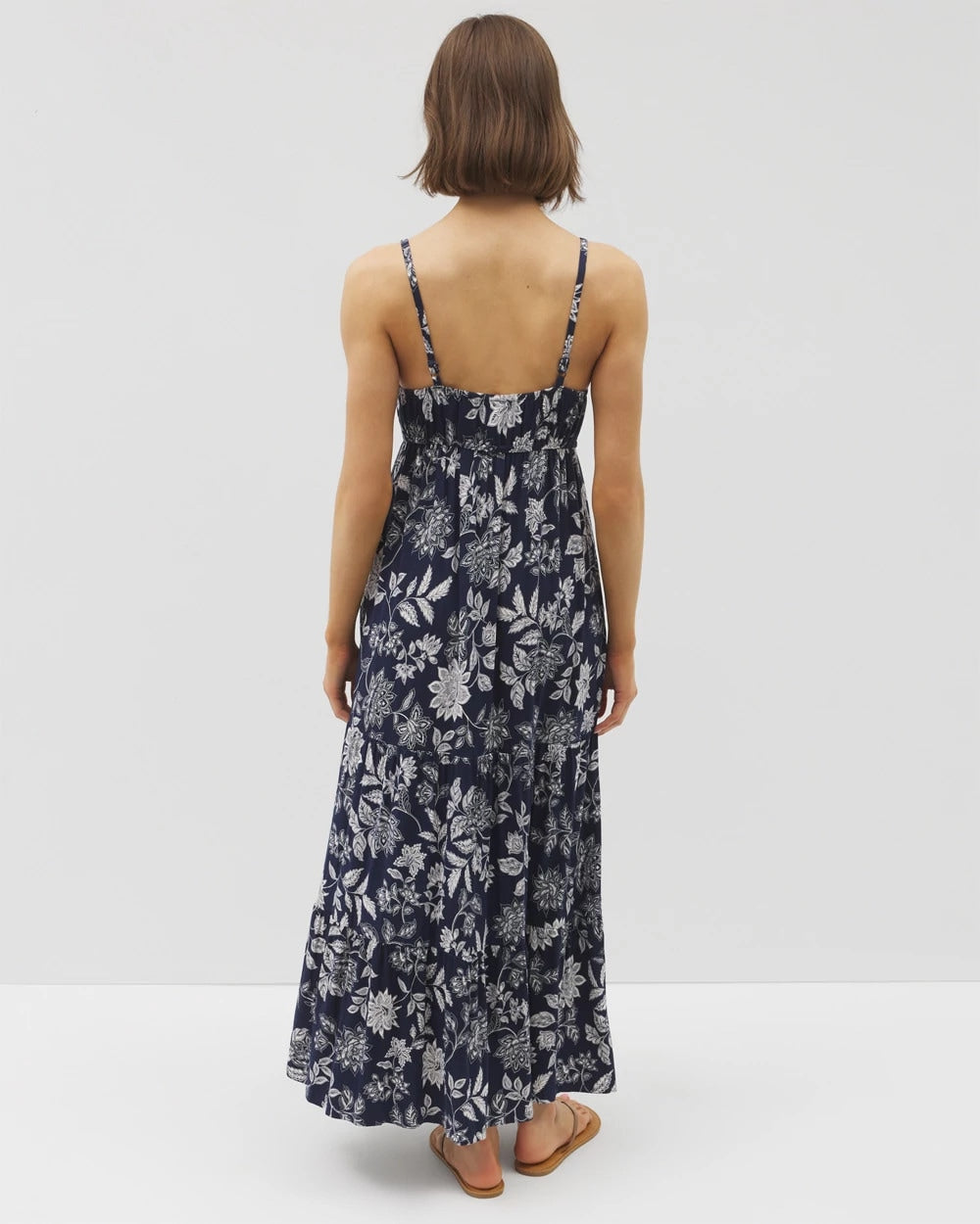 Rio Maxi Bra Dress - MEANDERING GARDEN A NAVY | Soma for sale