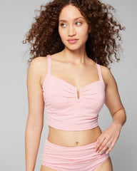 Seersucker V-Wire Cropped Bikini - PINK STRIPE | Soma on sale