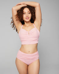 Seersucker V-Wire Cropped Bikini - PINK STRIPE | Soma on sale