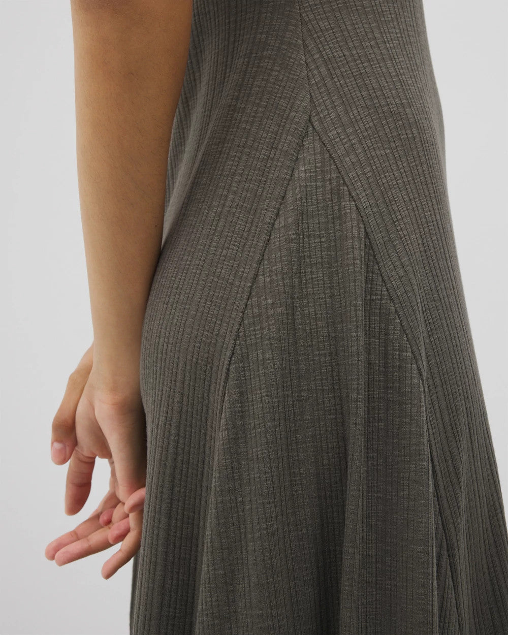 Rib Square Neck Lounge Dress - DARK GRAY OLIVE | Soma discount