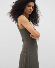 Rib Square Neck Lounge Dress - DARK GRAY OLIVE | Soma discount