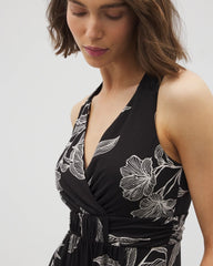 Cross Back Strap Bra Dress - PLUMERIA BLOOMS GRAND BLK | Soma sale