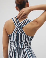Isla Cross Back Maxi Bra Dress - WAVES STRIPE COCONUT | Soma Online