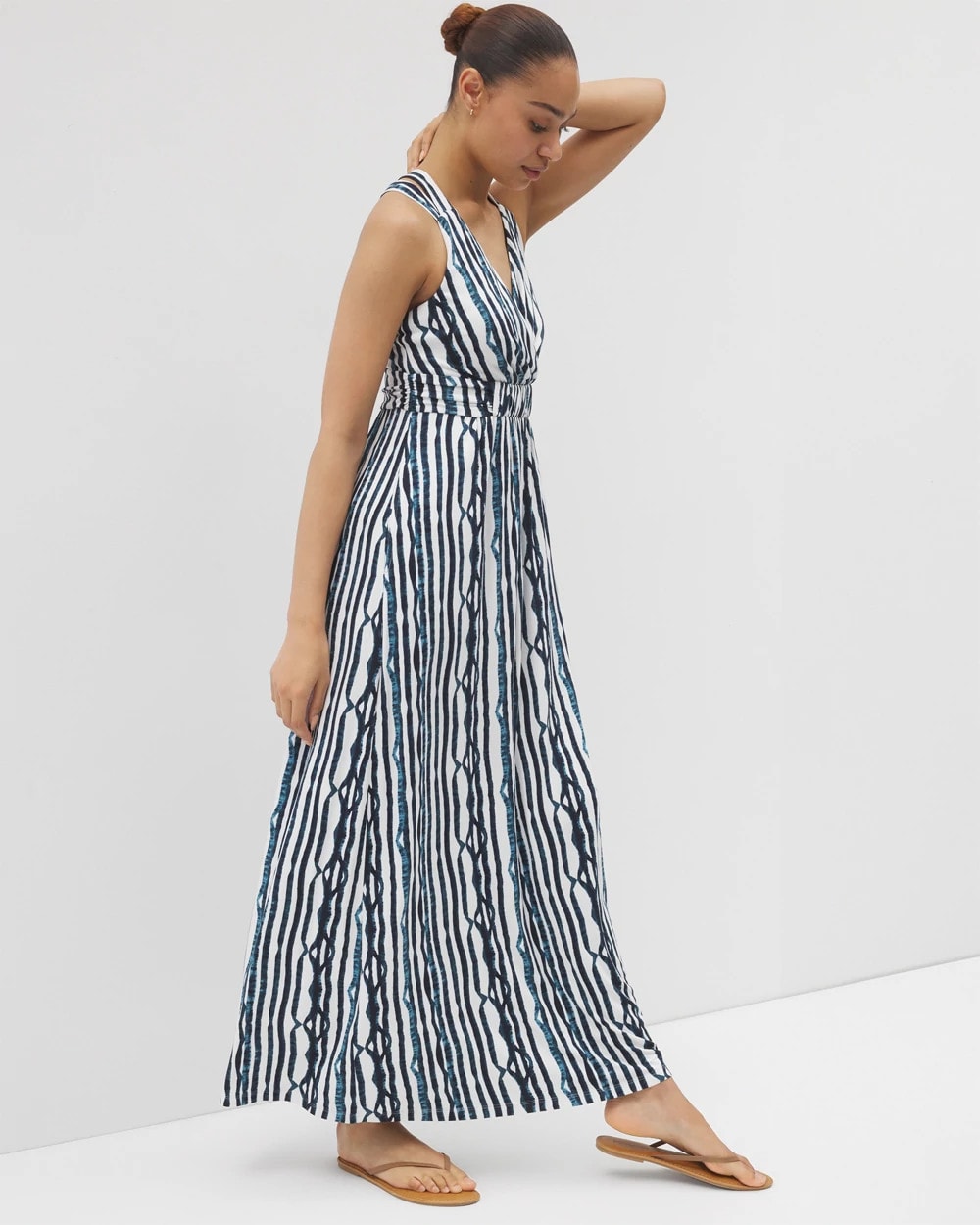 Isla Cross Back Maxi Bra Dress - WAVES STRIPE COCONUT | Soma Online