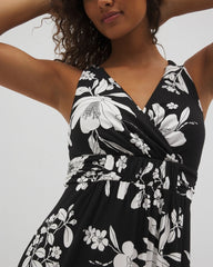 Isla Cross Back Maxi Bra Dress - PLUMERIA DREAM G BLACK | Soma outlet