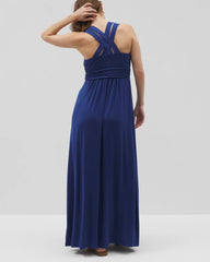 Isla Cross Back Maxi Bra Dress - NAVY PEONY | Soma near me