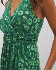 Isla Cross Back Maxi Bra Dress - TROPICAL TRELLIS GREEN | Soma for sale