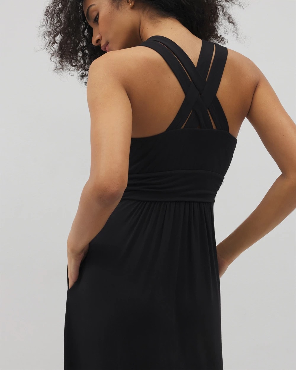 Isla Cross Back Maxi Bra Dress - BLACK | Soma on sale
