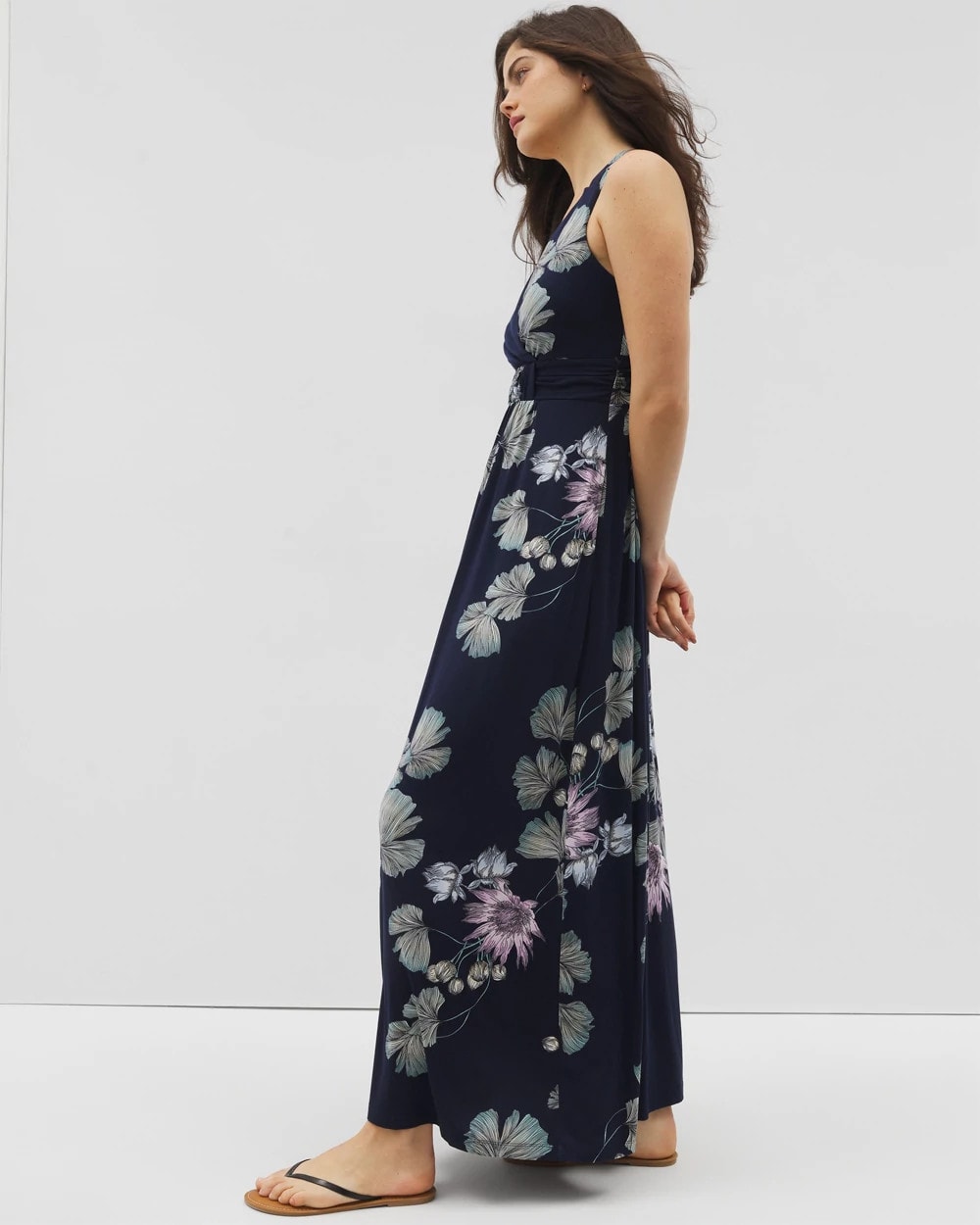Isla Cross Back Maxi Bra Dress - BOTANICAL BLISS NAVY | Soma sale