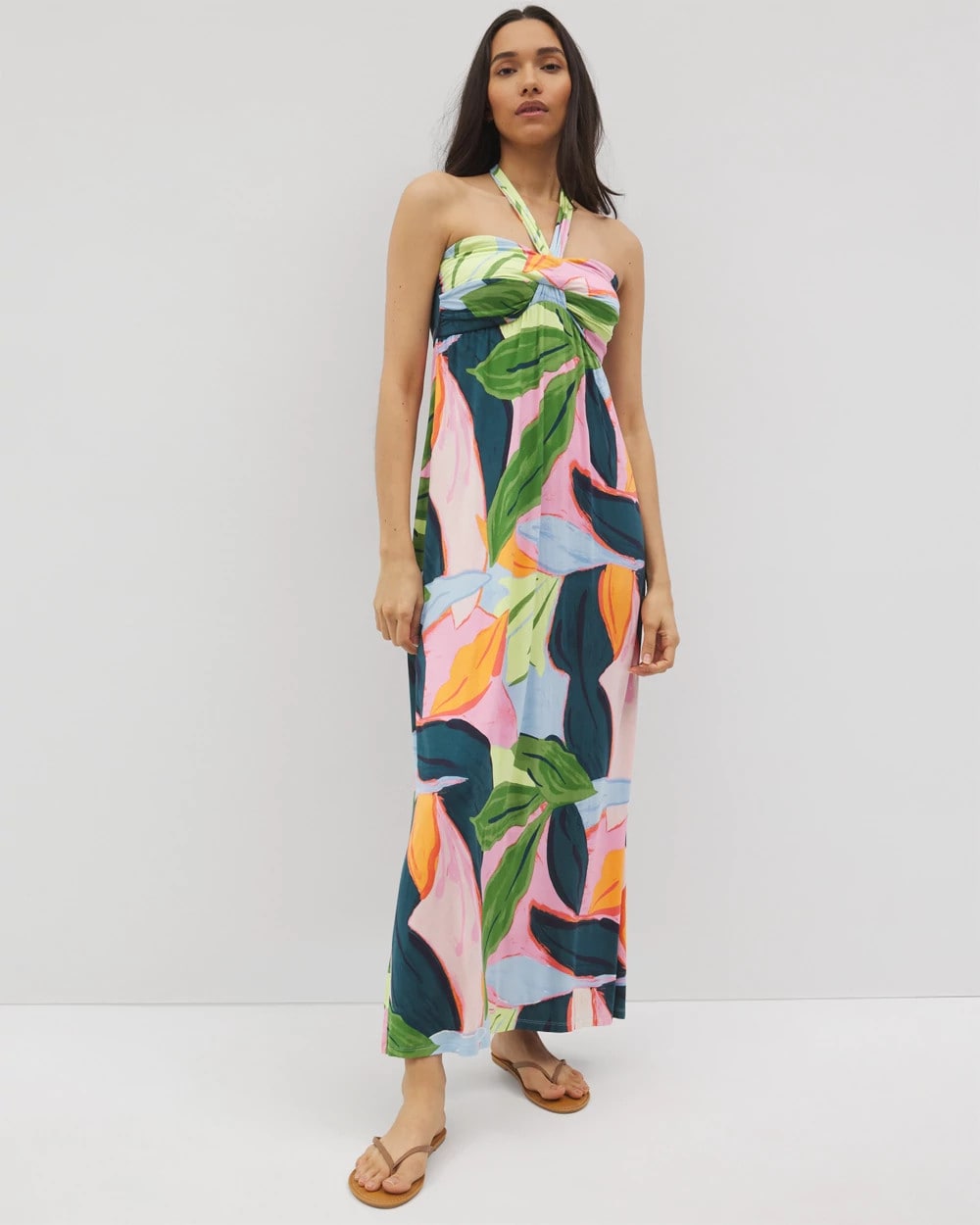 Retreat Maxi Bra Dress - FLIRTY FLORA DARK SEA | Soma outlet