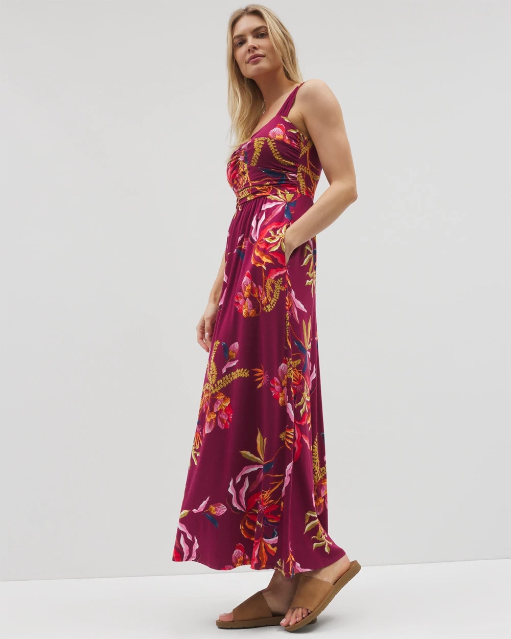 Bahia Maxi Bra Dress - SUNRISE FLORA RED BEAUTY | Soma discount