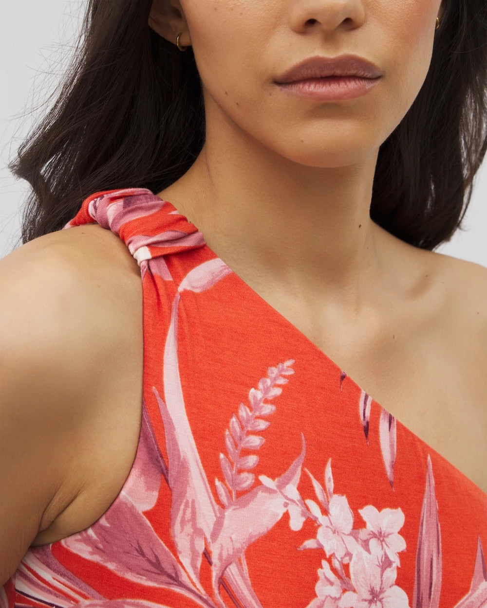 One-Shoulder Maxi Bra Dress - PALM PERFECT G GOJI BERRY | Soma discount