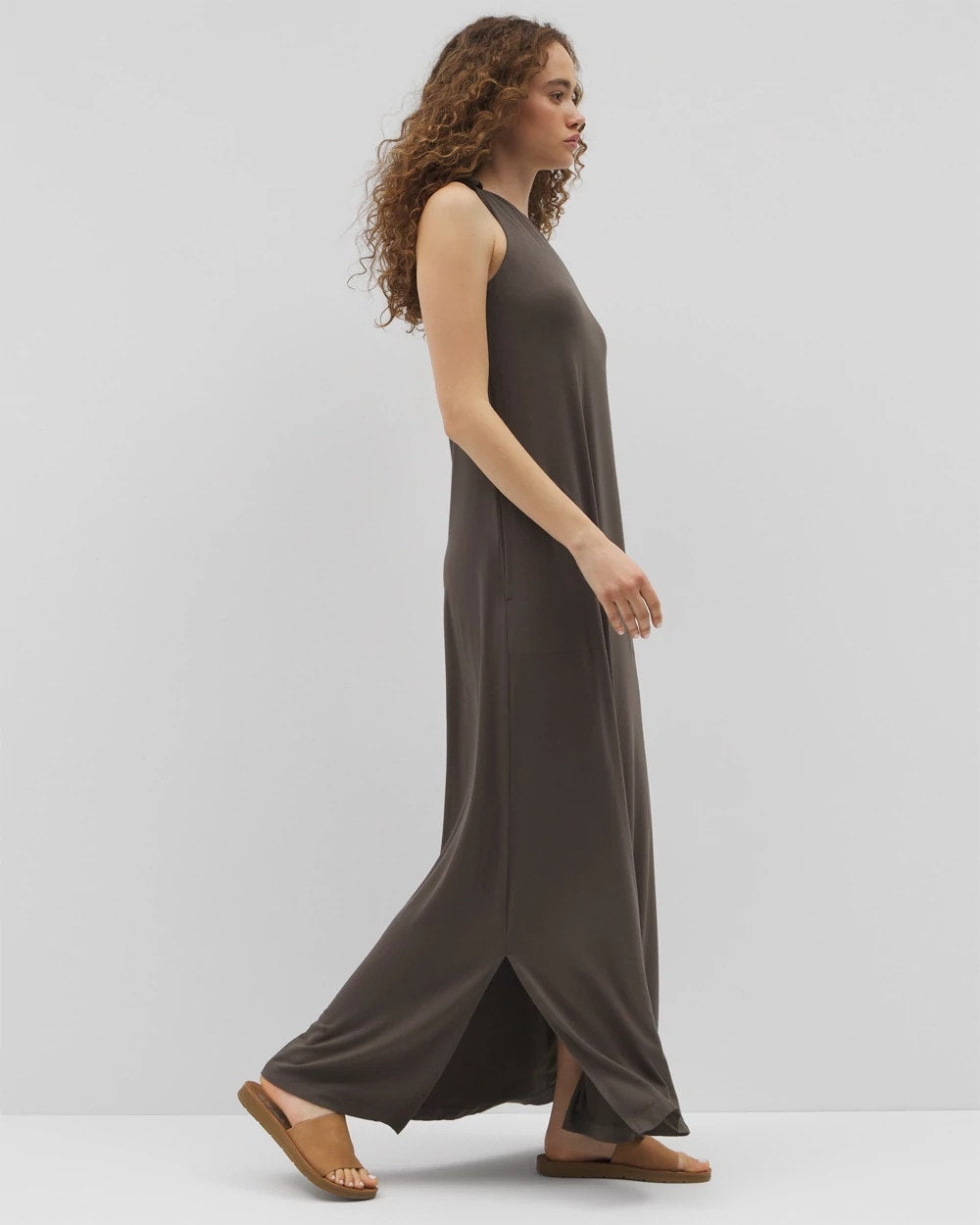 One-Shoulder Maxi Bra Dress - DARK GRAY OLIVE | Soma Online