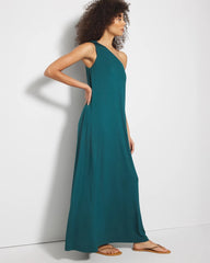 One-Shoulder Maxi Bra Dress - DEEP TEAL | Soma outlet