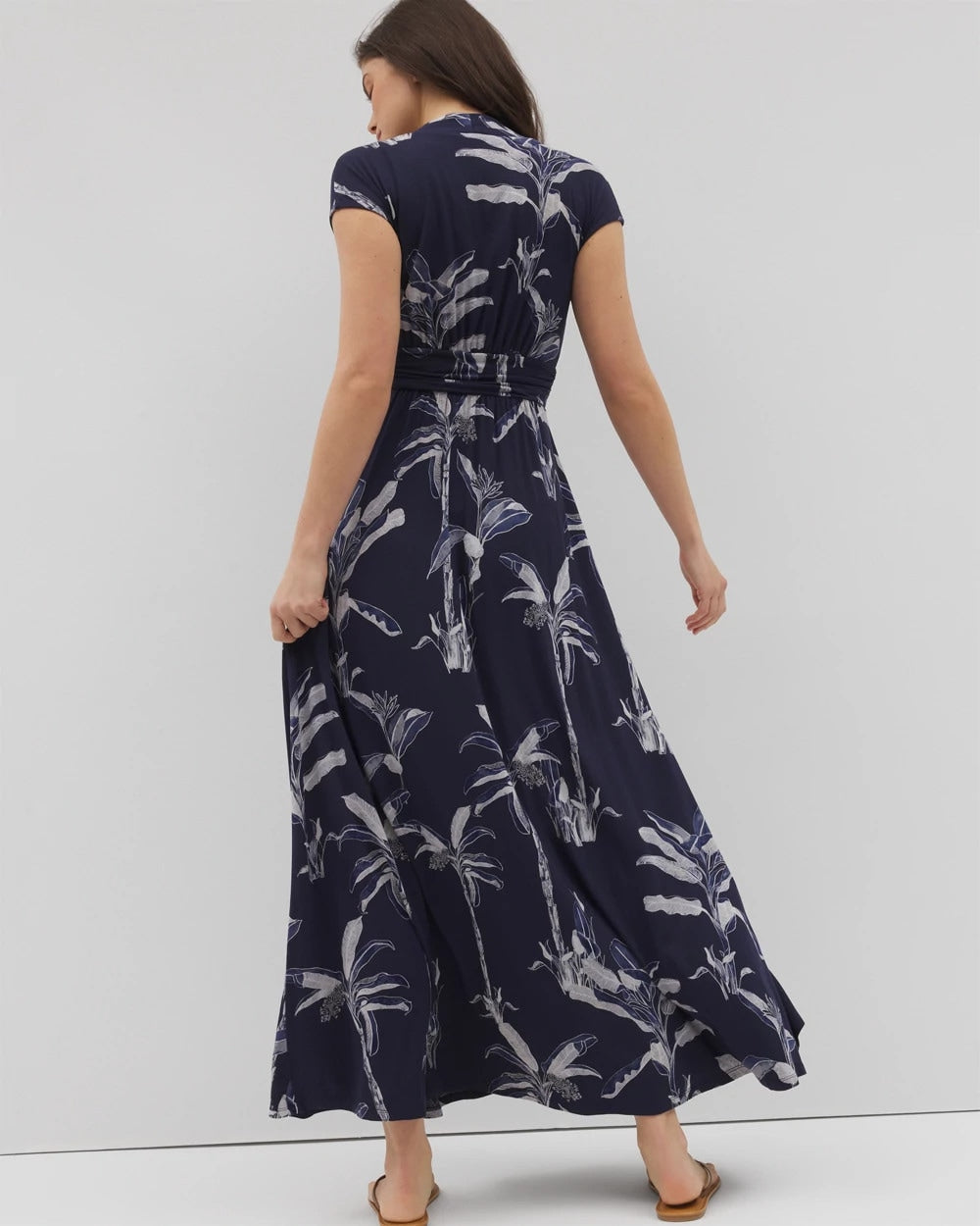 Serenity Maxi Bra Dress - PALM TOILE NIGHTFALL NAVY | Soma Online