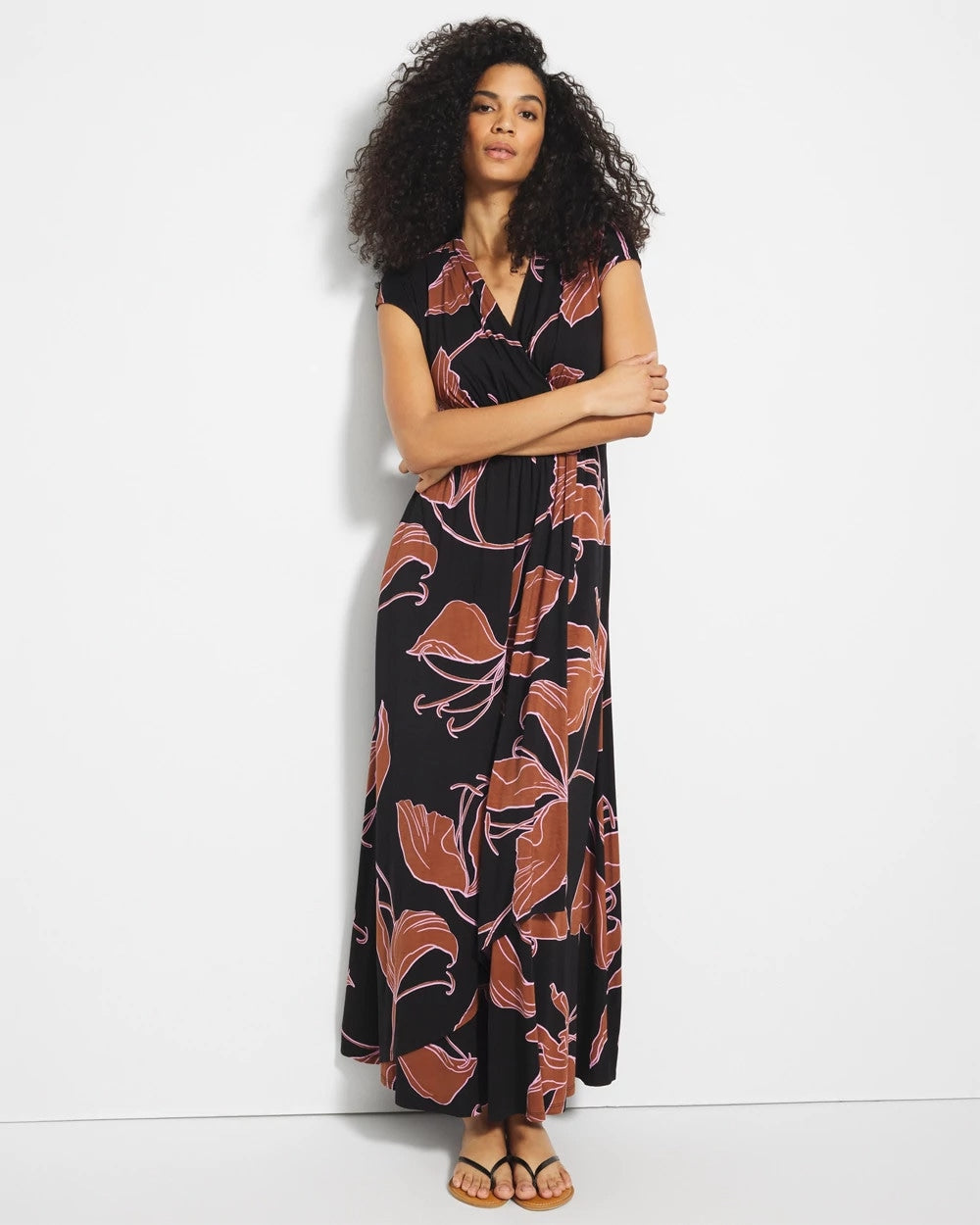 Serenity Maxi Bra Dress - STAMPED TROPICS BLACK BRN | Soma outlet