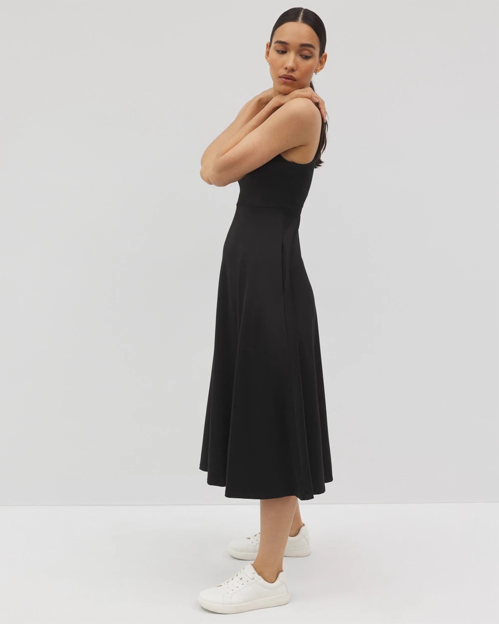 Lounge Square Neck Midi Dress - BLACK | Soma for sale