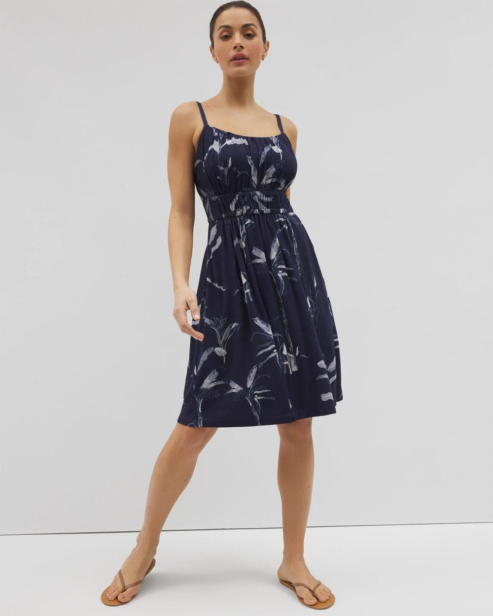 Paradiso Short Bra Dress - PALM TOILE NIGHTFALL NAVY | Soma on sale