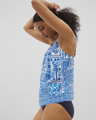 Beyond Control Sea Life High-Neck Tankini Top - WHITE MULTI | Soma discount