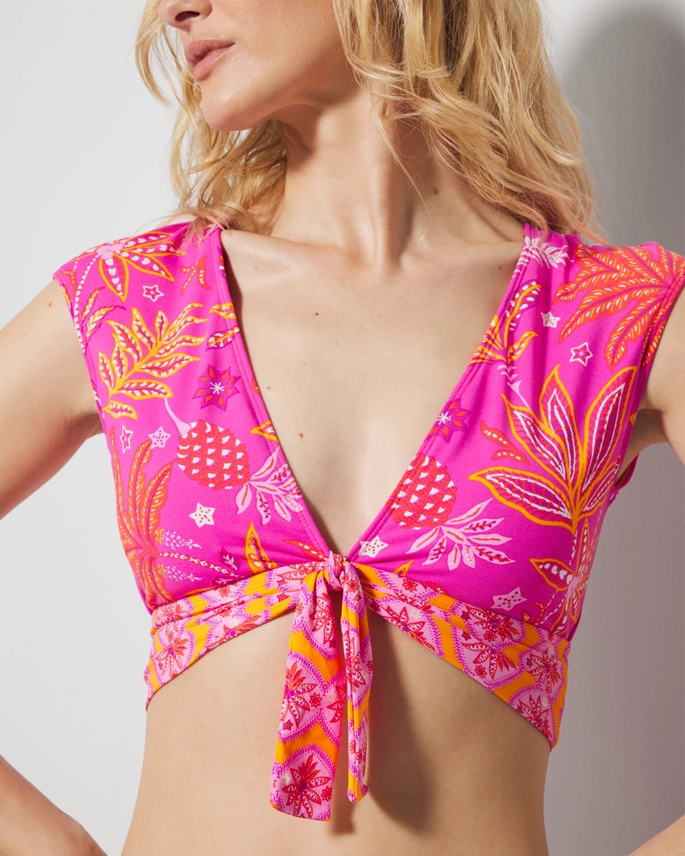 Desert Bloom Cap-Sleeve Crop Top - DAHLIA MULTI | Soma discount