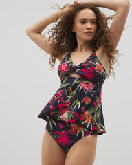 Soma Swim Ruched Bikini Bottoms - LE TIGRE TROPICAL NAVY | Soma for sale