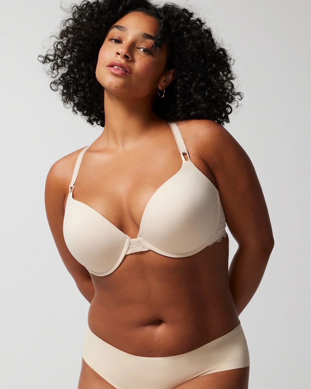 Push-Up Plunge Bra with Lace - PALE SAND | Soma on sale