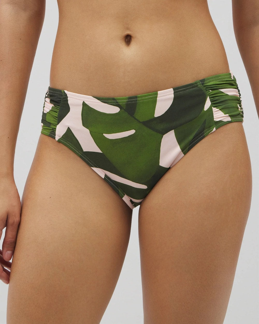 Soma Swim Ruched Bikini Bottoms - TROPICAL BREEZE MID PALM | Soma sale