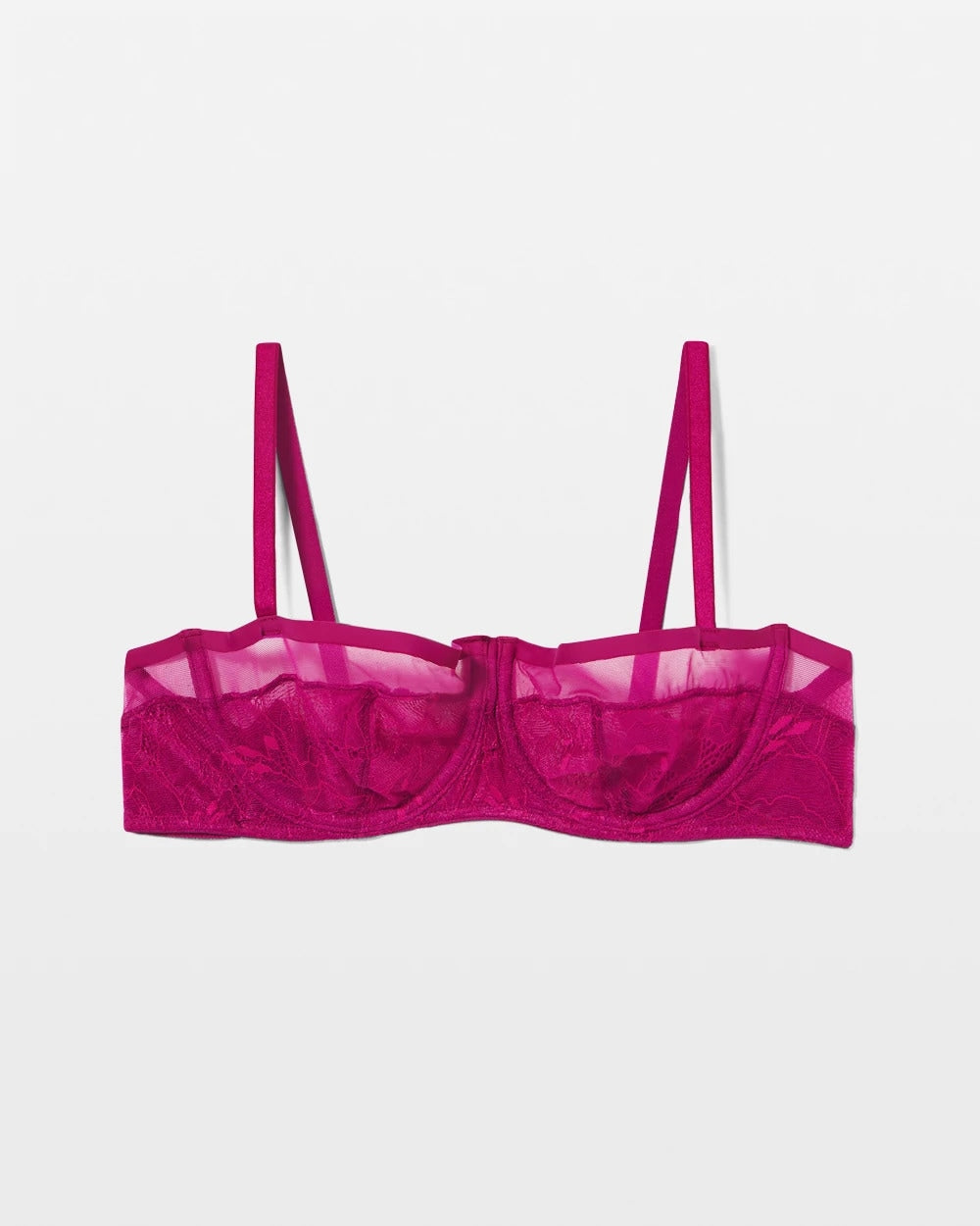 Sheer Lace Unlined Balconette Bra - MAGENTA ORCHID | Soma Online
