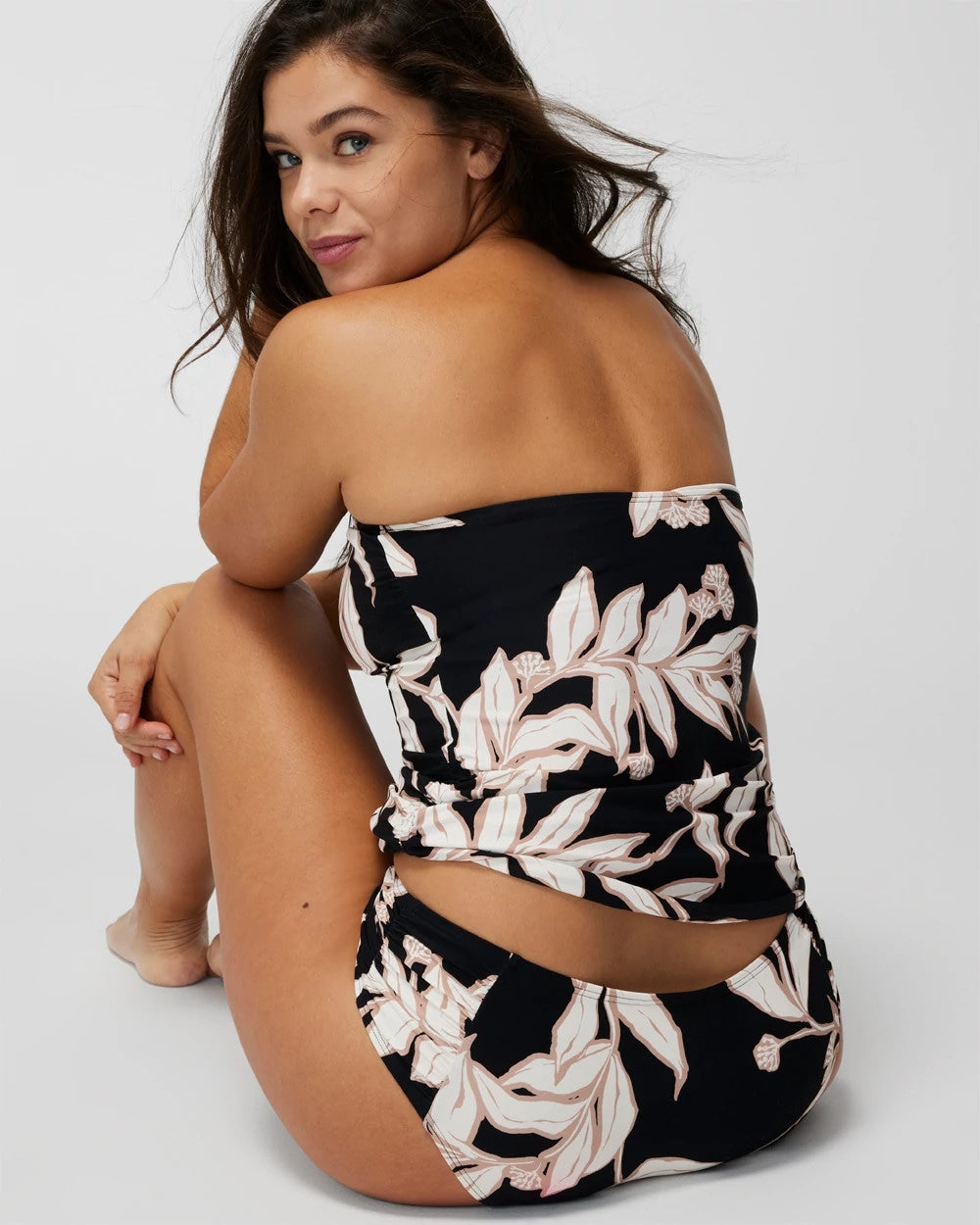 Ruched Bikini Bottoms - LEAF IT BE BLACK MINI | Soma Online