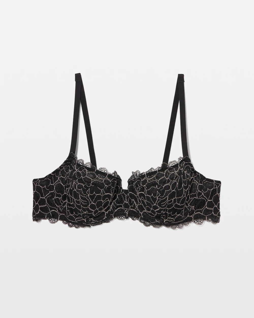 Soma Balconette Unlined Bra with Lace - BLACK/IVORY CD | Soma outlet