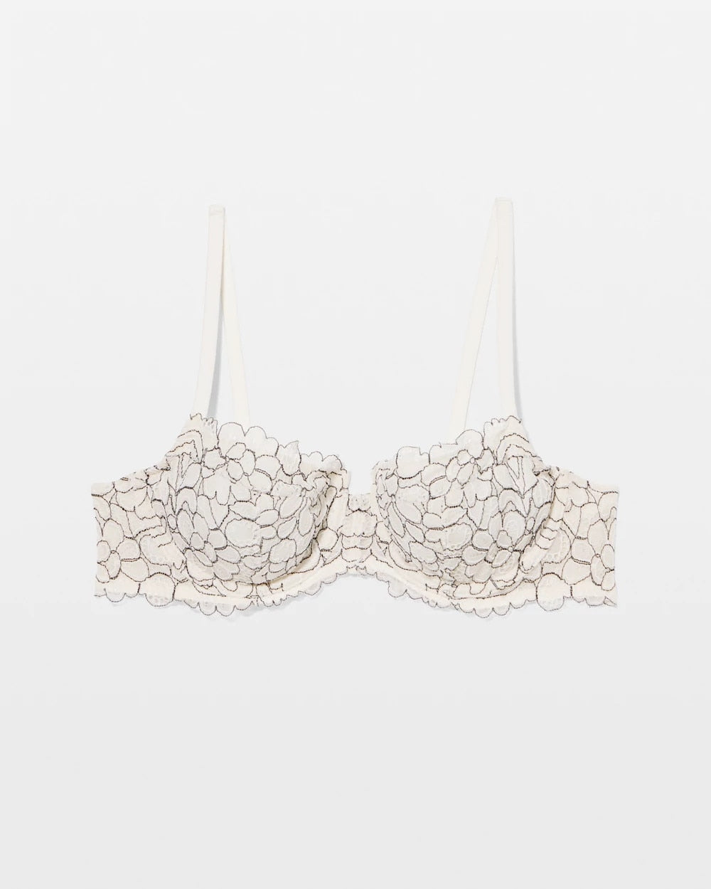 Soma Balconette Unlined Bra with Lace - IVORY/BLACK CD | Soma near me