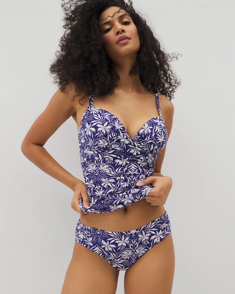 Ruched Side Bikini Bottom - TROPIC TILES TRUE BLUE | Soma Online