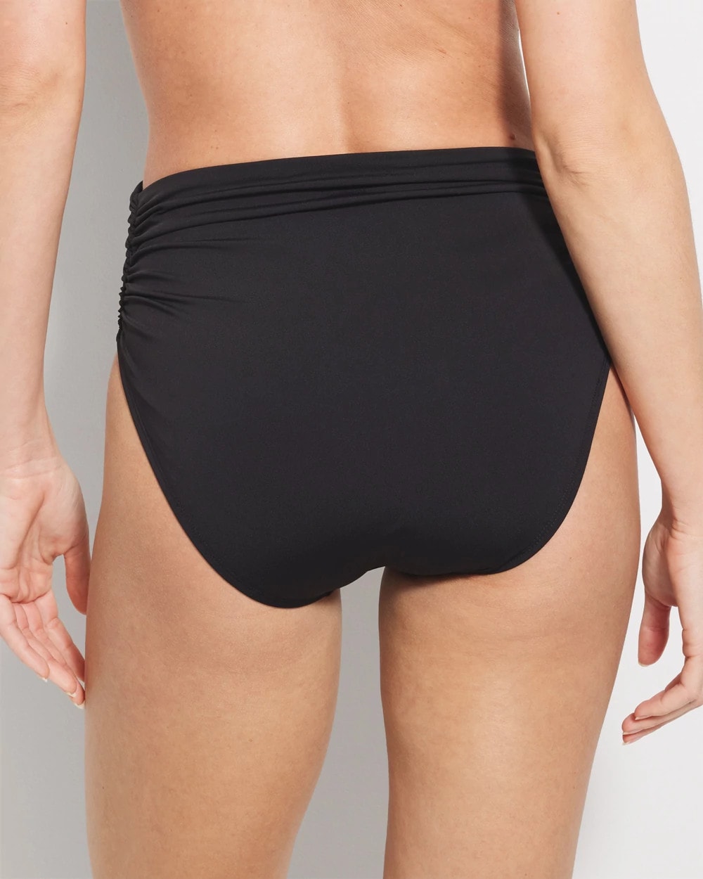 Beattie Side-Shirred Bikini Bottom - BLACK | Soma on sale