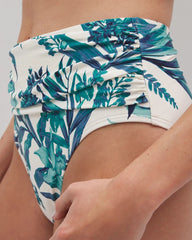 Ruched High-Waist Bikini Bottom - PALM PERFECT COCONUT | Soma outlet