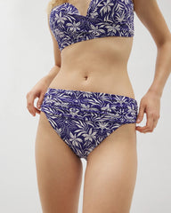 Ruched High-Waist Bikini Bottom - TROPIC TILES TRUE BLUE | Soma for sale