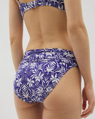 Ruched High-Waist Bikini Bottom - TROPIC TILES TRUE BLUE | Soma for sale