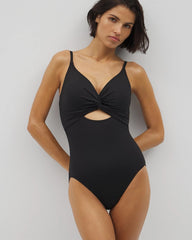 Twist-Front Keyhole One-Piece - BLACK | Soma discount