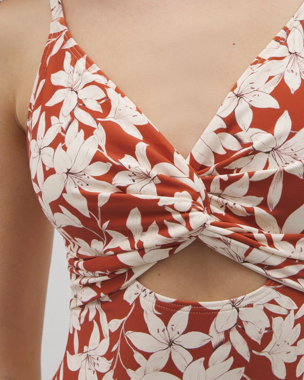 Soma Swim Twist-Front Keyhole One-Piece - FLAMENCO FLORAL MINI SUN | Soma sale