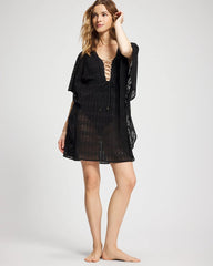 Sunkissed Crochet Chiffon Caftan - BLACK | Soma near me
