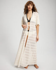 Sunkissed Crochet Open-Front Caftan - COCONUT WATER | Soma sale