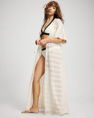 Sunkissed Crochet Open-Front Caftan - COCONUT WATER | Soma sale